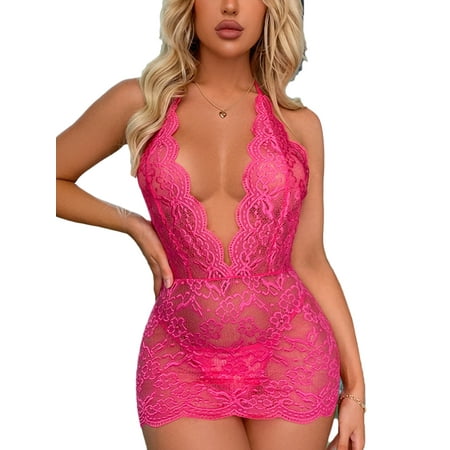 Grianlook Ladies Bodysuit Lace Sleepwear Floral Lingerie Sleeping Nightwear Backless Babydoll Rose Red M
Grianlook Ladies Bodysuit Lace Sleepwear Floral Lingerie Sleeping Nightwear Backless Babydoll Rose Red M