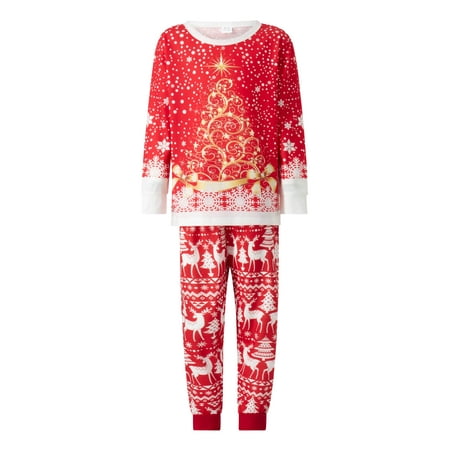 Amuver Christmas Matching Pajamas for Family Gorgeous Tree Print Long Sleeve Tops + Elk Pants Set
Amuver Christmas Matching Pajamas for Family Gorgeous Tree Print Long Sleeve Tops + Elk Pants Set