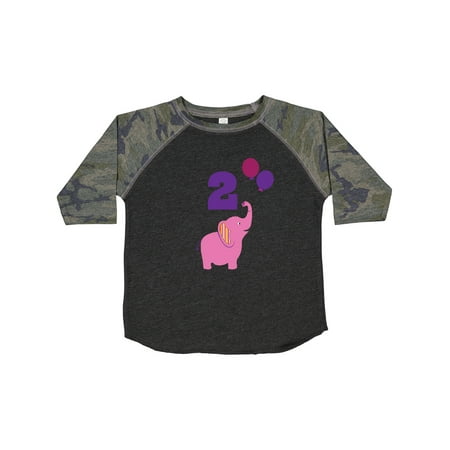 Inktastic 2nd Birthday Elephant Girls Cute Gift Toddler Toddler Girl T-Shirt