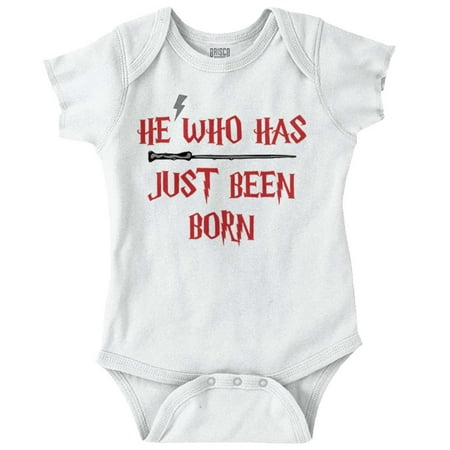 He Who Has Just Been Born Funny Wizard Baby Bodysuit Jumper Boys Brisco Brands