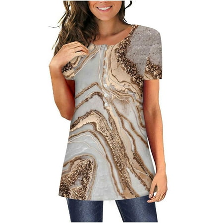 kakina CMSX Womens Loose Fit Tank Tops Casual Summer Printing Short Sleeves Round Neck Loose T-Shirt Tops Plus Size Blouses Dressy Casual Khaki M
kakina CMSX Womens Loose Fit Tank Tops Casual Summer Printing Short Sleeves Round Neck Loose T-Shirt Tops Plus Size Blouses Dressy Casual Khaki M