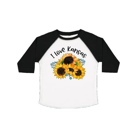 Inktastic I Love Kansas with Sunflowers Gift Toddler Boy or Toddler Girl T-Shirt