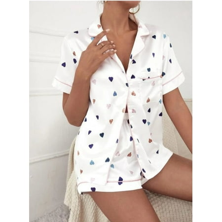 Pajama Set Women s Striped Silky Satin Pajamas Short Sleeve Top with Shorts Sleepwear PJ Set Underwear
Pajama Set Women s Striped Silky Satin Pajamas Short Sleeve Top with Shorts Sleepwear PJ Set Underwear
