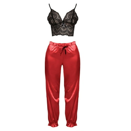 Rewenti Ladies Fashion Erotic Lingerie Lace Hollow Sexy Deep V Top Satin Trousers Sexy Pajama Suit Wine 12(XXL)
Rewenti Ladies Fashion Erotic Lingerie Lace Hollow Sexy Deep V Top Satin Trousers Sexy Pajama Suit Wine 12(XXL)