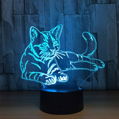 Mpeace Colorful Cute Cat 3D Illusion Desk Decor Lamp Acrylic LED Night Light Kids Gift
Mpeace Colorful Cute Cat 3D Illusion Desk Decor Lamp Acrylic LED Night Light Kids Gift