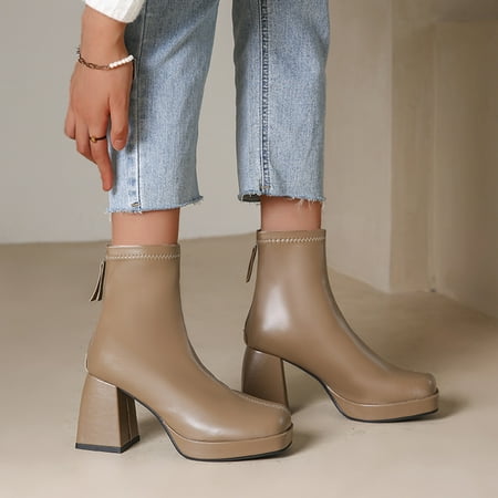 ZMHEGW Boots For Women Ladies Solid Color Leather Back Zipper Square Toe High Heel Booties Boots Shoes
ZMHEGW Boots For Women Ladies Solid Color Leather Back Zipper Square Toe High Heel Booties Boots Shoes