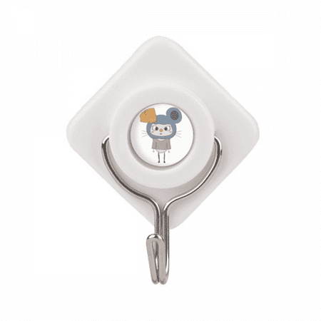 Animal Mouse Nature Gray Cheese UU Adhesive Wall Hooks Hanging Self Sticky