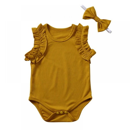 SweetCandy Fashion Newborn Baby Girls Ruffles Romper Summer Kids Sleeveless Jumpsuit Ribbed Knitted Romper+Headband
SweetCandy Fashion Newborn Baby Girls Ruffles Romper Summer Kids Sleeveless Jumpsuit Ribbed Knitted Romper+Headband