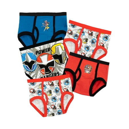 Power Rangers Boys Briefs 5 Pack Red Sizes 4 - 10