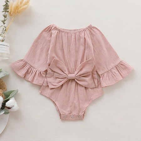 Yubatuo Infant Baby Girl Bowknot Solid Flare Sleeve Romper Bodysuit Clothes Outfits Pink 18-24M/100
Yubatuo Infant Baby Girl Bowknot Solid Flare Sleeve Romper Bodysuit Clothes Outfits Pink 18-24M/100