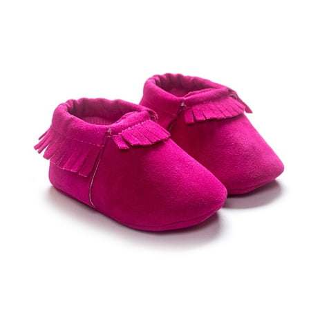 Baby PU Suede First Walkers Shoes Boys Girls Soft Fringe Non-slip Moccasins