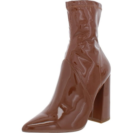 Steve Madden Womens Slade Patent Pointed Toe Ankle Boots