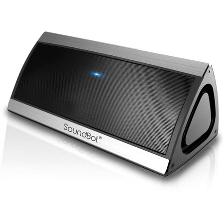 SoundBot SB520 3D HD Bluetooth 4.0 Wireless Speaker with Passive Sub Woofer, Built-in Mic and 3.5mm Audio Port, Silver