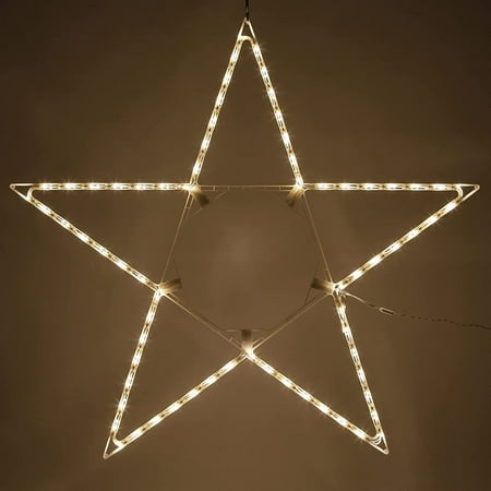 48 Warm White LED Christmas Star Decoration Folding Outdoor Star Décor Lighted Christmas Star Outdoor Star Light