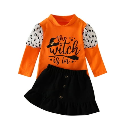 Toddler Baby Girl Halloween Clothes Set Long Sleeve Shirts Tops + Button Ruffled Skirt Outfits
Toddler Baby Girl Halloween Clothes Set Long Sleeve Shirts Tops + Button Ruffled Skirt Outfits