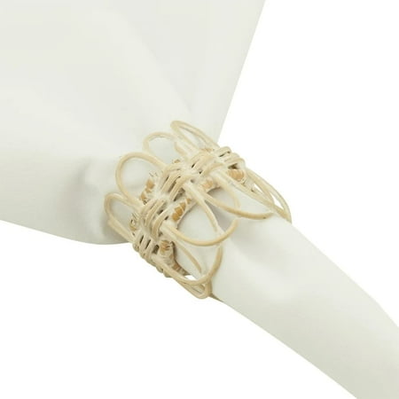 Fennco Styles Handmade Twisted Rattan Napkin Rings Set of 4 - White Braided Napkin Holders for Home Décor Family Gatherings Banquets Holidays and Special Events
Fennco Styles Handmade Twisted Rattan Napkin Rings Set of 4 - White Braided Napkin Holders for Home Décor Family Gatherings Banquets Holidays and Special Events