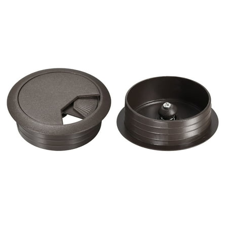 Cable Hole Cover 2 Plastic Desk Grommet for Wire Organizer 10 Pcs (Dark Brown)