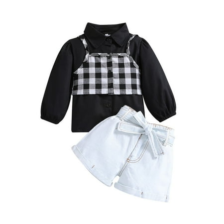 KDFJPTH Toddler Outfits Kids Baby Girls Spring Autumn Print Cotton Solid Long Sleeve Shirt Vest Shorts 3Pc Clothes Set
KDFJPTH Toddler Outfits Kids Baby Girls Spring Autumn Print Cotton Solid Long Sleeve Shirt Vest Shorts 3Pc Clothes Set