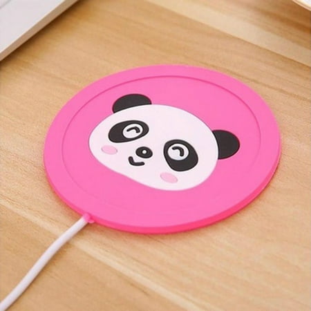 USB Heating Coaster Cute Animal Print Fashion Thermal Insulation Anti Scald Cup Mat