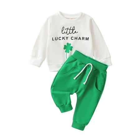 Baby Boy St Patricks Day Outfit Letter Print Sweatshirt Pullover Top And Jogger Pants Set 2 Piece Sizes 0-6 Months
Baby Boy St Patricks Day Outfit Letter Print Sweatshirt Pullover Top And Jogger Pants Set 2 Piece Sizes 0-6 Months