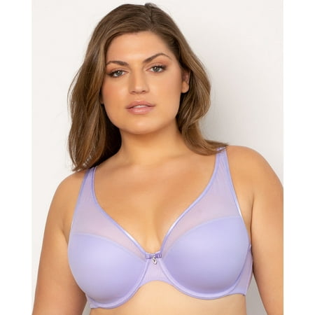 Sheer Mesh Plunge T-Shirt Bra - Lavender Mist