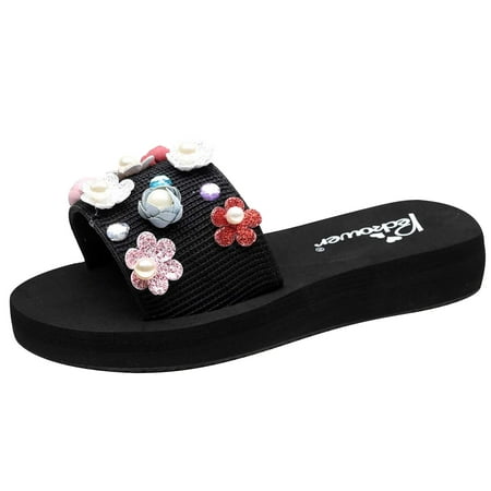 LoyisViDion Women Slide Sandals Flat Sandals for Women Women New Summer Pearl Flower Flip-flops Flat Beach Sandals Black 7(39) 
LoyisViDion Women Slide Sandals Flat Sandals for Women Women New Summer Pearl Flower Flip-flops Flat Beach Sandals Black 7(39)