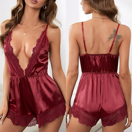 SELONE Plus Size Lingerie Set for Women One Piece Lace Satin Romper Deep V Lingerie -Neck Temptation Underwear Sleepwear Jumpsuit Pajamas s for Valentines Day Anniversary Wedding Honeymoon Wine S
SELONE Plus Size Lingerie Set for Women One Piece Lace Satin Romper Deep V Lingerie -Neck Temptation Underwear Sleepwear Jumpsuit Pajamas s for Valentines Day Anniversary Wedding Honeymoon Wine S
