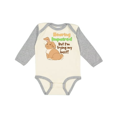 Inktastic Hearing Impaired but I m Trying my Best Cute Brown Bunny Gift Baby Boy or Baby Girl Long Sleeve Bodysuit
Inktastic Hearing Impaired but I m Trying my Best Cute Brown Bunny Gift Baby Boy or Baby Girl Long Sleeve Bodysuit