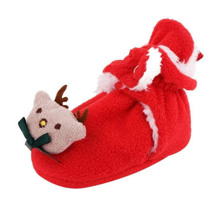 Binmer Newborn Infant Baby Girls Christmas Shoes Footwear Crib Warm Winter Bootie