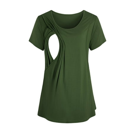 Simplmasygenix Womens Short Sleeves Tops Clearance Plus Size V-Neck Fashion Solid Short Sleeve Breast-Feeding Pregnant Woman Maternity Blouse
Simplmasygenix Womens Short Sleeves Tops Clearance Plus Size V-Neck Fashion Solid Short Sleeve Breast-Feeding Pregnant Woman Maternity Blouse