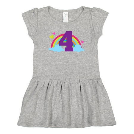 Inktastic 4th Birthday Rainbow Gift Toddler Girl Dress