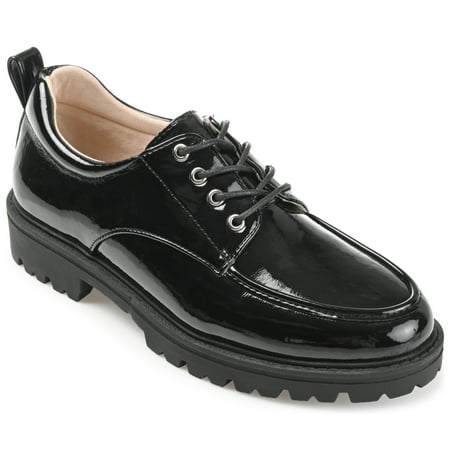 Journee Collection Womens Zina Oxford Almond Toe Lace-up Flats