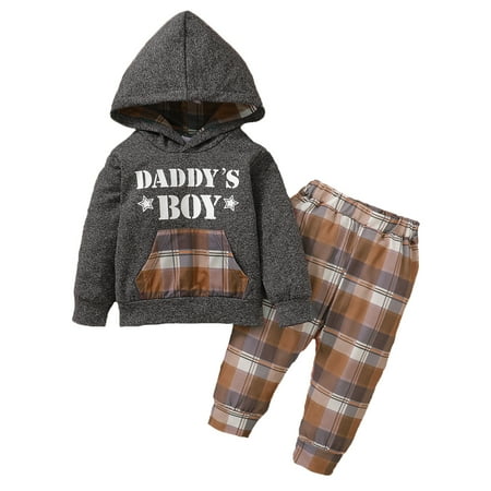KIMI BEAR Infant Boys Outfits 18 Months Infant Boy Autumn Outfits 24 Months Infant Boy Casual DADDY S BOY Letter Print Hooded Plaid Long Sleeve Hoodie + Pants 2PCs Set Khaki
KIMI BEAR Infant Boys Outfits 18 Months Infant Boy Autumn Outfits 24 Months Infant Boy Casual DADDY S BOY Letter Print Hooded Plaid Long Sleeve Hoodie + Pants 2PCs Set Khaki