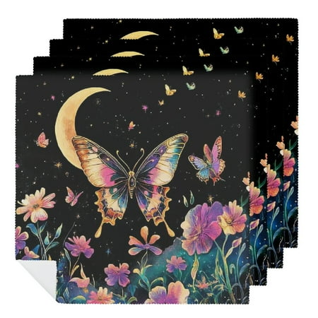 FUMJ Butterfly Flowers Crescent Moon Cloth Napkins Polyester Fabric for Dining Table Kitchen Party Decor Events Washable - Set of X 6 PCS
FUMJ Butterfly Flowers Crescent Moon Cloth Napkins Polyester Fabric for Dining Table Kitchen Party Decor Events Washable - Set of X 6 PCS
