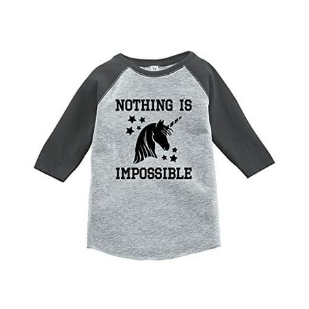 7 ate 9 Apparel Kids Nothing is Impossible Unicorn Raglan Tee Grey
