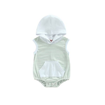Genuiskids Newborn Baby Girls Boys Summer Romper Short Sleeve Striped Hooded Playsuit Infant Bodysuit Casual Short Jumpsuit One Piece with Pocket 0-18M
Genuiskids Newborn Baby Girls Boys Summer Romper Short Sleeve Striped Hooded Playsuit Infant Bodysuit Casual Short Jumpsuit One Piece with Pocket 0-18M