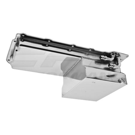 Steel Fits Chevy GM LS Engines Oil Pan 7 Qt 90 Degree Fitting Chrome
