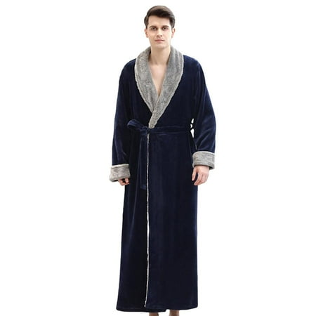 Minimanihoo Women Men Luxurious Fleece Bath Robe Plush Soft Warm Long Terry Bathrobe Full Length Sleepwear