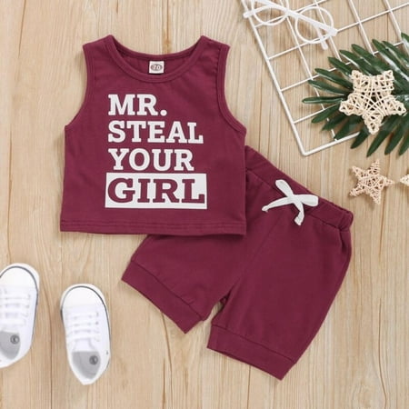 Patgoal 2Pcs Infant and Child Set Summer Boy Girl Cotton Suit Sleeveless Vest Letter Printed Shorts Suit Clothes Set
Patgoal 2Pcs Infant and Child Set Summer Boy Girl Cotton Suit Sleeveless Vest Letter Printed Shorts Suit Clothes Set