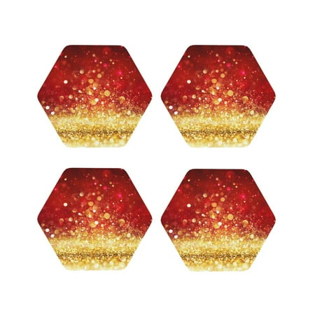 Fuzoiu Red Gold Glitter Print Leather Coasters Set Drink Coasters Set of 4 for Tabletop Protection Durable PVC Coasters Home Décor and Housewarming Gift-Hexagon
Fuzoiu Red Gold Glitter Print Leather Coasters Set Drink Coasters Set of 4 for Tabletop Protection Durable PVC Coasters Home Décor and Housewarming Gift-Hexagon
