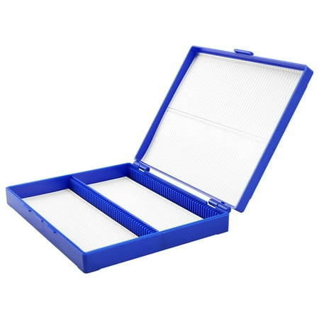 Royal Blue Plastic Hold 100 Microslide Slide Microscope Box
