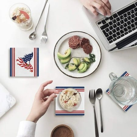 KXMDXA American Flag Eagle Set of 6 Coaster for Drinks Absorbent Ceramic Stone Coasters Cup Mat with Cork Base for Home Kitchen Room Coffee Table Bar Decor
KXMDXA American Flag Eagle Set of 6 Coaster for Drinks Absorbent Ceramic Stone Coasters Cup Mat with Cork Base for Home Kitchen Room Coffee Table Bar Decor
