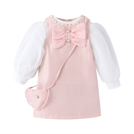 Toddler Girl s Mesh Sheer Long Sleeve Top & Bowknot Dress & Crossbody Bag Cute Set 3 Piece Outfits Girl Dress Size 16 Ballet Set for Toddler Girls Toddler Dress for Wedding Lace Panel Dress Girls
Toddler Girl s Mesh Sheer Long Sleeve Top & Bowknot Dress & Crossbody Bag Cute Set 3 Piece Outfits Girl Dress Size 16 Ballet Set for Toddler Girls Toddler Dress for Wedding Lace Panel Dress Girls