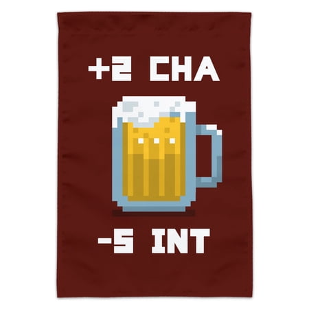 8-Bit Pixel Retro Beer Charisma Buff Gamer Game Garden Yard Flag