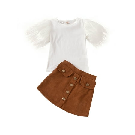 TheFound Fashion Toddler Baby Girls Clothes Fur Short Sleeve Solid T Shirts Tops Button A-Line Skirts Sets
TheFound Fashion Toddler Baby Girls Clothes Fur Short Sleeve Solid T Shirts Tops Button A-Line Skirts Sets