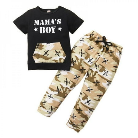 Clearance!!2Pcs Toddler Baby Boys Letters Printed Short Sleeve T-Shirt Tops+Camouflage Trouser Pants Summer Outfit
Clearance!!2Pcs Toddler Baby Boys Letters Printed Short Sleeve T-Shirt Tops+Camouflage Trouser Pants Summer Outfit
