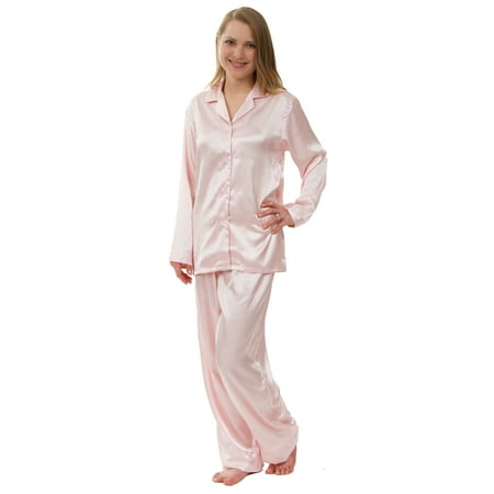 Leisureland Women s Silky Satin Pajama Set