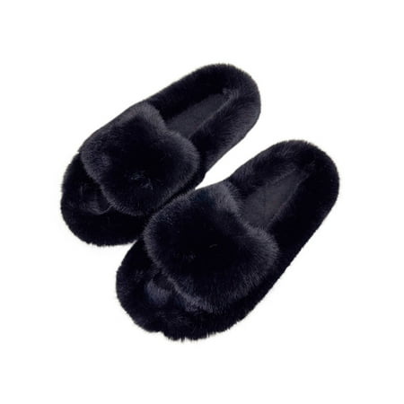Daeful Women Lightweight Open Toe Plush Slipper Living Non-slip Fleece Slippers Women s Casual Solid Slip On Fluffy Slides Warm Shoe Black 4.5
Daeful Women Lightweight Open Toe Plush Slipper Living Non-slip Fleece Slippers Women s Casual Solid Slip On Fluffy Slides Warm Shoe Black 4.5