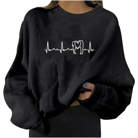 WUDATI Women s Casual Long Sleeve Round Neck Sweatshirt Heartbeat Print Loose Pullover Top Fashion Fall Winter Daily Wear Cozy Outfit
WUDATI Women s Casual Long Sleeve Round Neck Sweatshirt Heartbeat Print Loose Pullover Top Fashion Fall Winter Daily Wear Cozy Outfit
