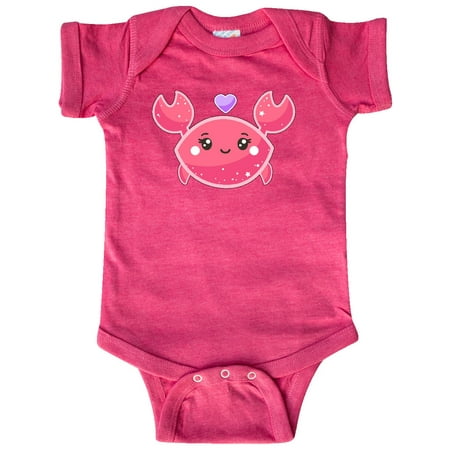 Inktastic Cute Red Crab with Purple Heart Gift Baby Boy or Baby Girl Bodysuit